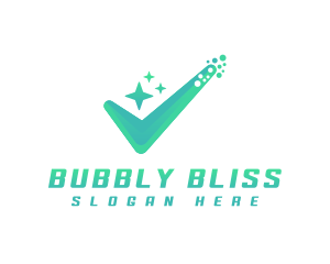 Bubble Clean Check logo design