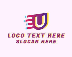 Static - Speedy MotionLetter U logo design