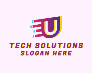 Digital Agency - Speedy MotionLetter U logo design