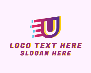 Techno - Speedy MotionLetter U logo design
