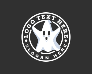 Haunted - Spooky Paranormal Ghost logo design