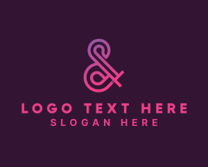 Typography - Gradient Ampersand Font logo design