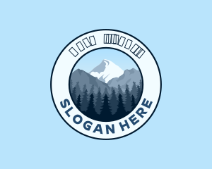 Campsite - Forest Mountain Scenery logo design