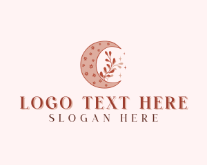 Boho - Moon Floral Boho logo design