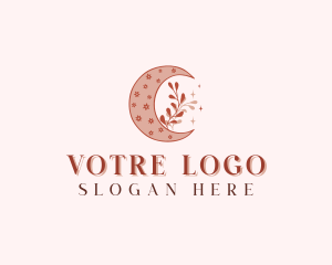 Moon Floral Boho Logo