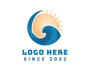 Sunshine - Beach Waves Sun logo design