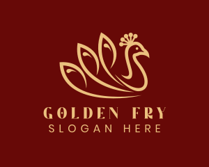 Premium Golden Peacock logo design