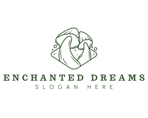 Enchanted - Whimsical Mushroom Fungi logo design