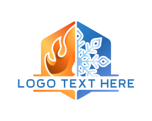 Ventilation - Flame Snowflake HVAC logo design