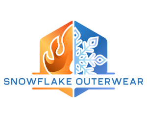 Flame Snowflake HVAC logo design