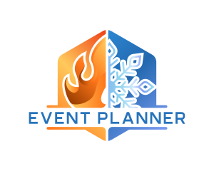 Temperature - Flame Snowflake HVAC logo design