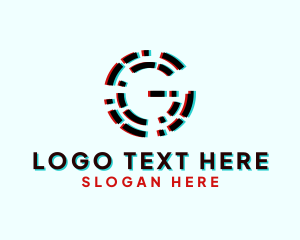 App - Glitch Tech Letter G logo design