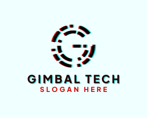 Glitch Tech Letter G logo design