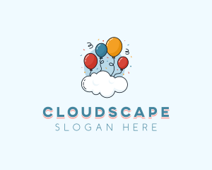 Cloud Balloon Party logo design