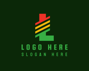 Generic Stripes Letter L logo design
