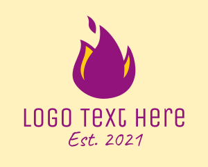 Fiery - Purple Flame Resto logo design