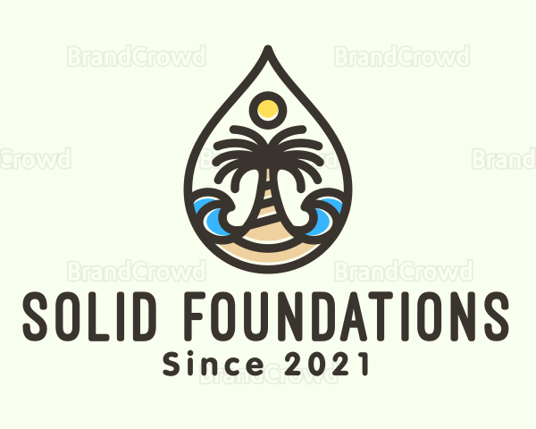 Summer Island Palm Tree Logo
