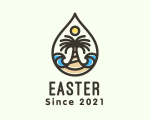 Sea - Summer Island Palm Tree logo design