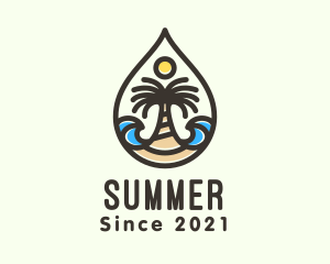 Summer Island Palm Tree logo design