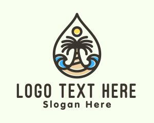 Summer Island Palm Tree Logo