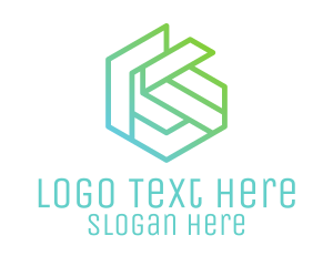 Outlines - Gradient Business Hexagon logo design