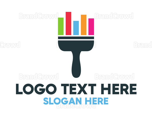 Bar Chart Brush Logo