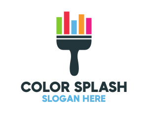 Bar Chart Brush logo design