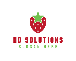 Strawberry Star Fruit logo design