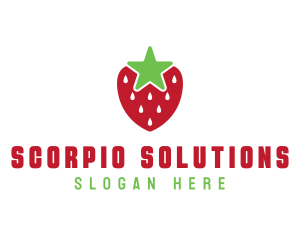 Strawberry Star Fruit logo design