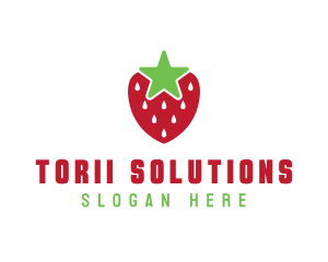 Strawberry Star Fruit logo design