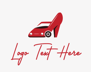 Naughty - Red Car Stilettos logo design