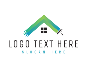 Gradient Paint Roller House Logo