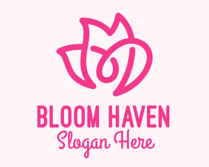 Pink Flower Loop logo design