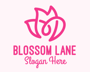 Pink Flower Loop logo design