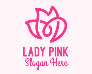 Pink Flower Loop logo design