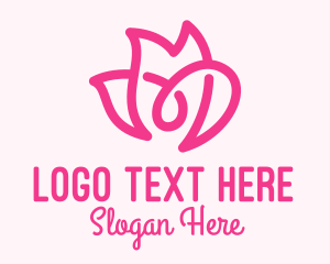 Bloom - Pink Flower Loop logo design