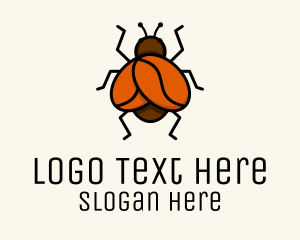 Cafe - Coffee Bean Bug logo design