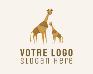 Giraffe Paper Origami  Logo