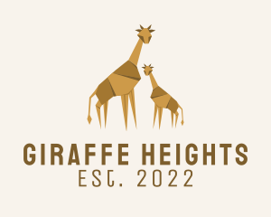 Giraffe Paper Origami  logo design