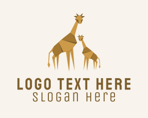Giraffe Paper Origami  Logo