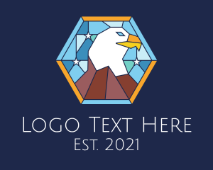 Lieutenant - Eagle Stars Stained Glass logo design