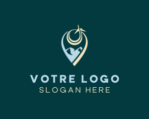 Locator - Travel Plane Mountain logo design