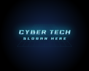 Cyber - Digital Cyber Grid logo design