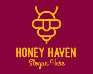 Yellow Bee Beehive logo design