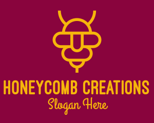 Yellow Bee Beehive logo design