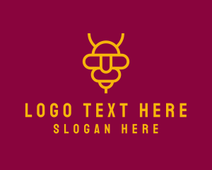 Gold - Yellow Bee Beehive logo design