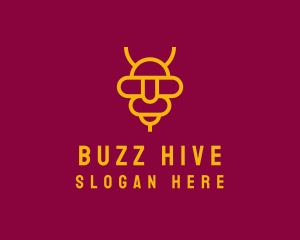 Yellow Bee Beehive logo design