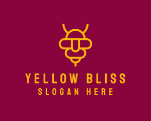 Yellow Bee Beehive logo design