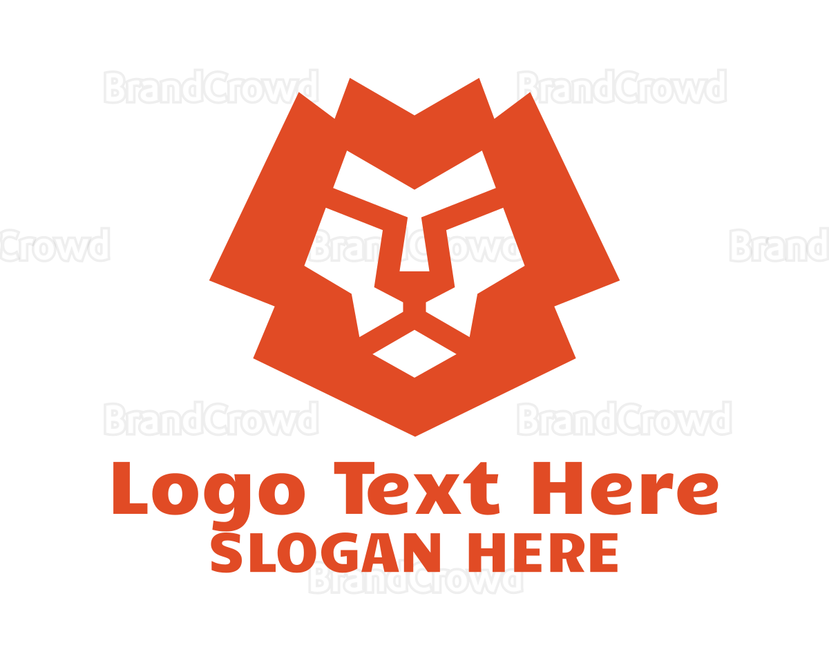Modern Orange Lion Logo