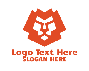 White Flag - Modern Orange Lion logo design